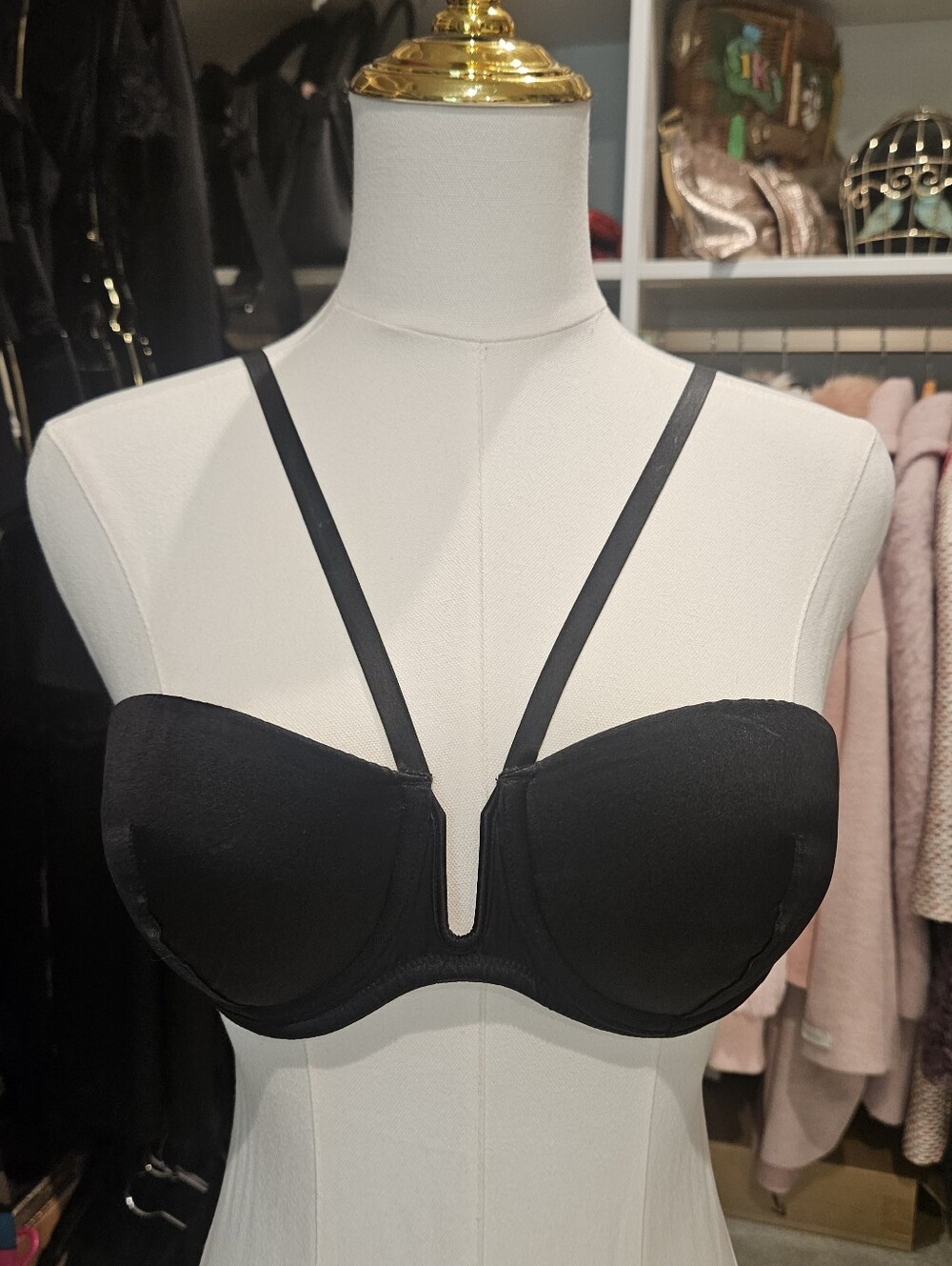 Fleur du Mal Strappy V Front Padded Bra. 34D